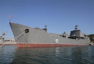 Russian Navy amphibious landing vessel "Nikolai Filchenkov" is docked at the Ukrainian Black Sea port of Sevastopol